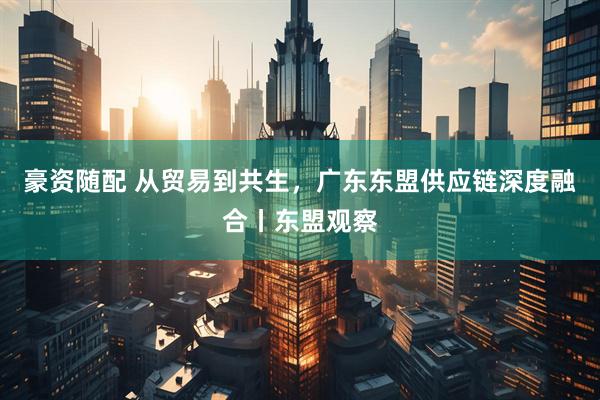 豪资随配 从贸易到共生，广东东盟供应链深度融合丨东盟观察